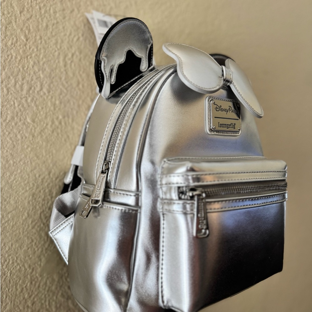 NEW | Loungefly | Silver Minnie Mouse Disney100 Mini Backpack Limited Edition - Picture 5 of 8